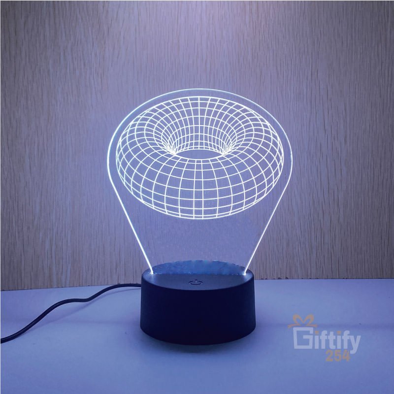 3d-Round-Led Round Abstract 3D Illusion Lamp - Image 1